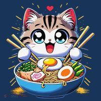Kawaii Cat Japanese Anime Manga Cat Ramen Women's Tank Top thumb 5
