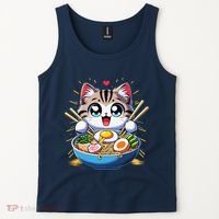 Kawaii Cat Japanese Anime Manga Cat Ramen Tank Top thumb 2
