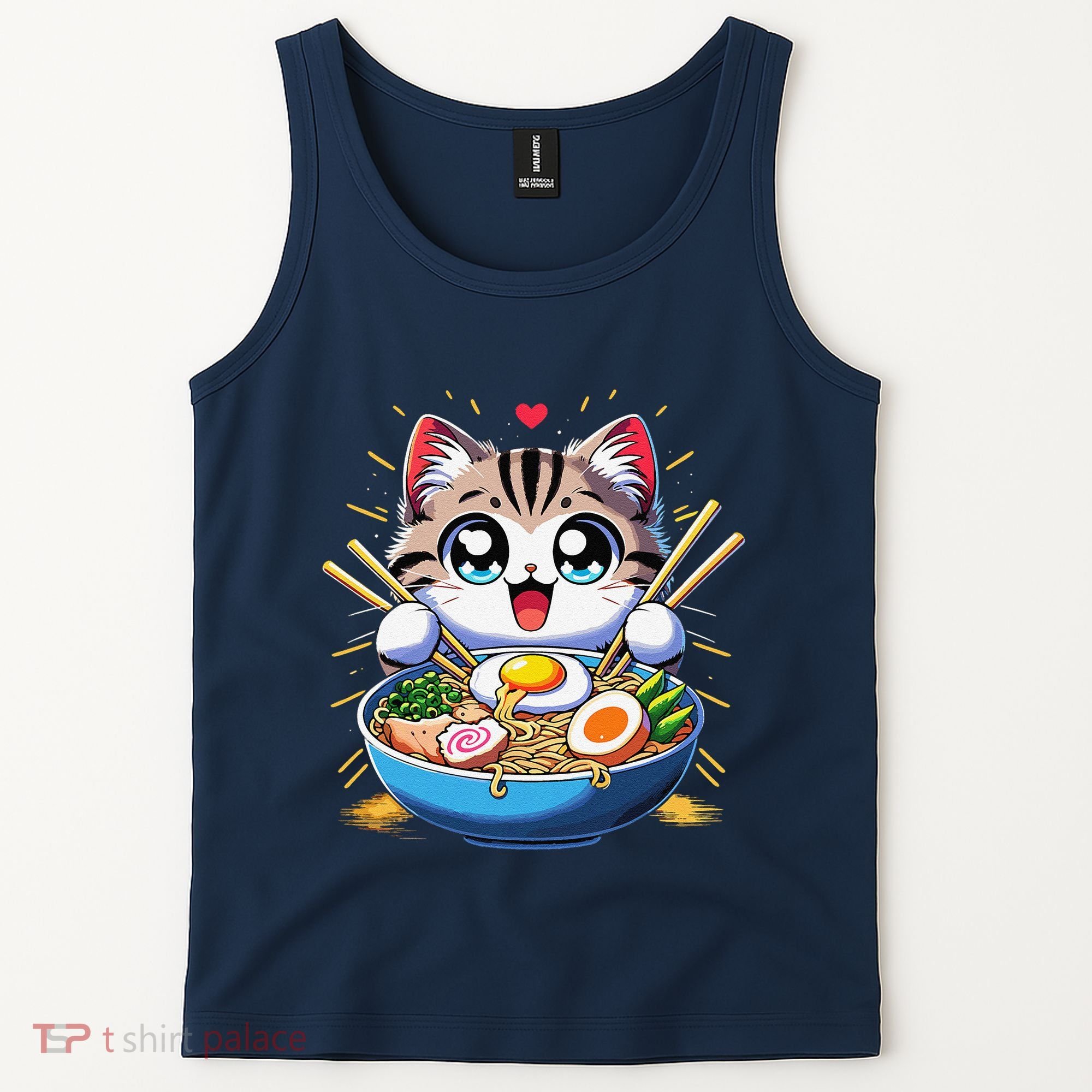 Kawaii Cat Japanese Anime Manga Cat Ramen Tank Top