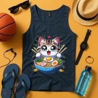 Kawaii Cat Japanese Anime Manga Cat Ramen Tank Top thumb 4