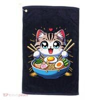 Kawaii Cat Japanese Anime Manga Cat Ramen Golf Towel thumb 0