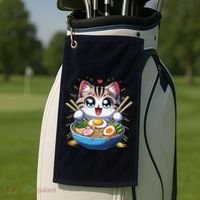 Kawaii Cat Japanese Anime Manga Cat Ramen Golf Towel thumb 2