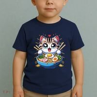 Kawaii Cat Japanese Anime Manga Cat Ramen Toddler T-Shirt thumb 2