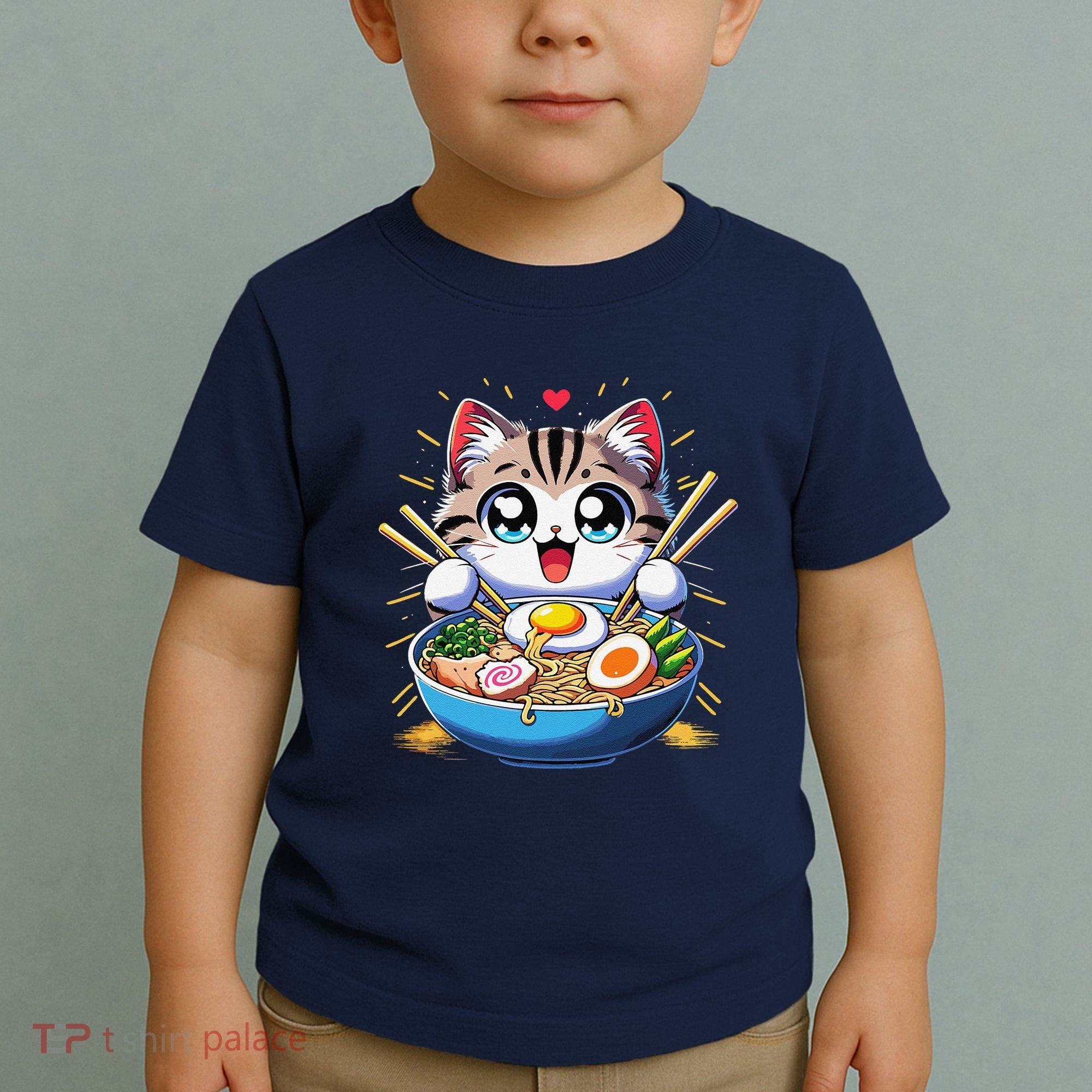 Kawaii Cat Japanese Anime Manga Cat Ramen Toddler T-Shirt