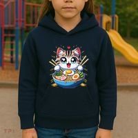 Kawaii Cat Japanese Anime Manga Cat Ramen Kids Hoodie thumb 3