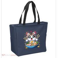 Kawaii Cat Japanese Anime Manga Cat Ramen Tote Bag thumb 2
