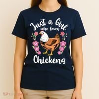 Kids Chicken Just A Girl Who Loves Chickens T-Shirt thumb 4