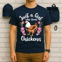 Kids Chicken Just A Girl Who Loves Chickens T-Shirt thumb 6