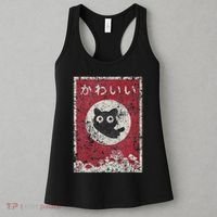 Kawaii Cat Japanese Black Anime Cat Women's Tank Top thumb 3