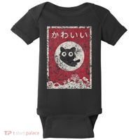 Kawaii Cat Japanese Black Anime Cat Baby Bodysuit thumb 0