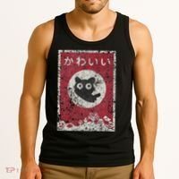 Kawaii Cat Japanese Black Anime Cat Tank Top thumb 3