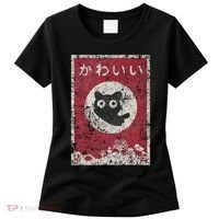 Kawaii Cat Japanese Black Anime Cat Women's T-Shirt thumb 0
