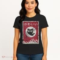 Kawaii Cat Japanese Black Anime Cat Women's T-Shirt thumb 4