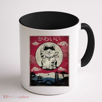 Kawaii Cat Japanese Coffee Mug back