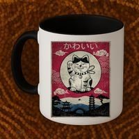 Kawaii Cat Japanese Coffee Mug thumb 2