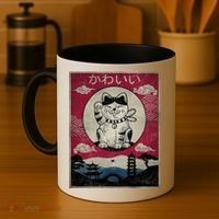 Kawaii Cat Japanese Coffee Mug thumb 4