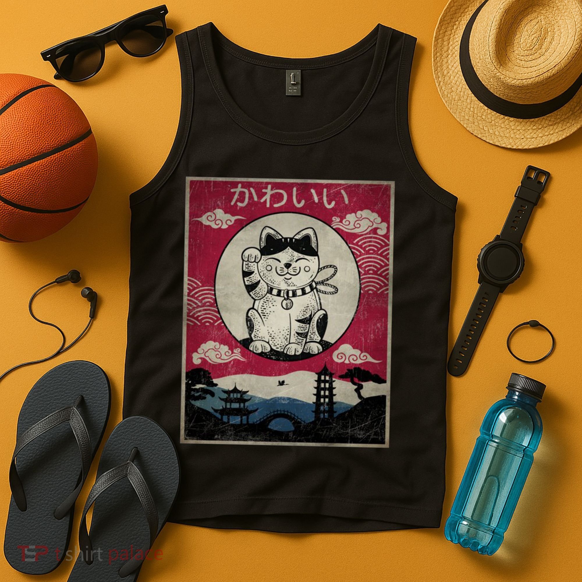 Kawaii Cat Japanese Tank Top