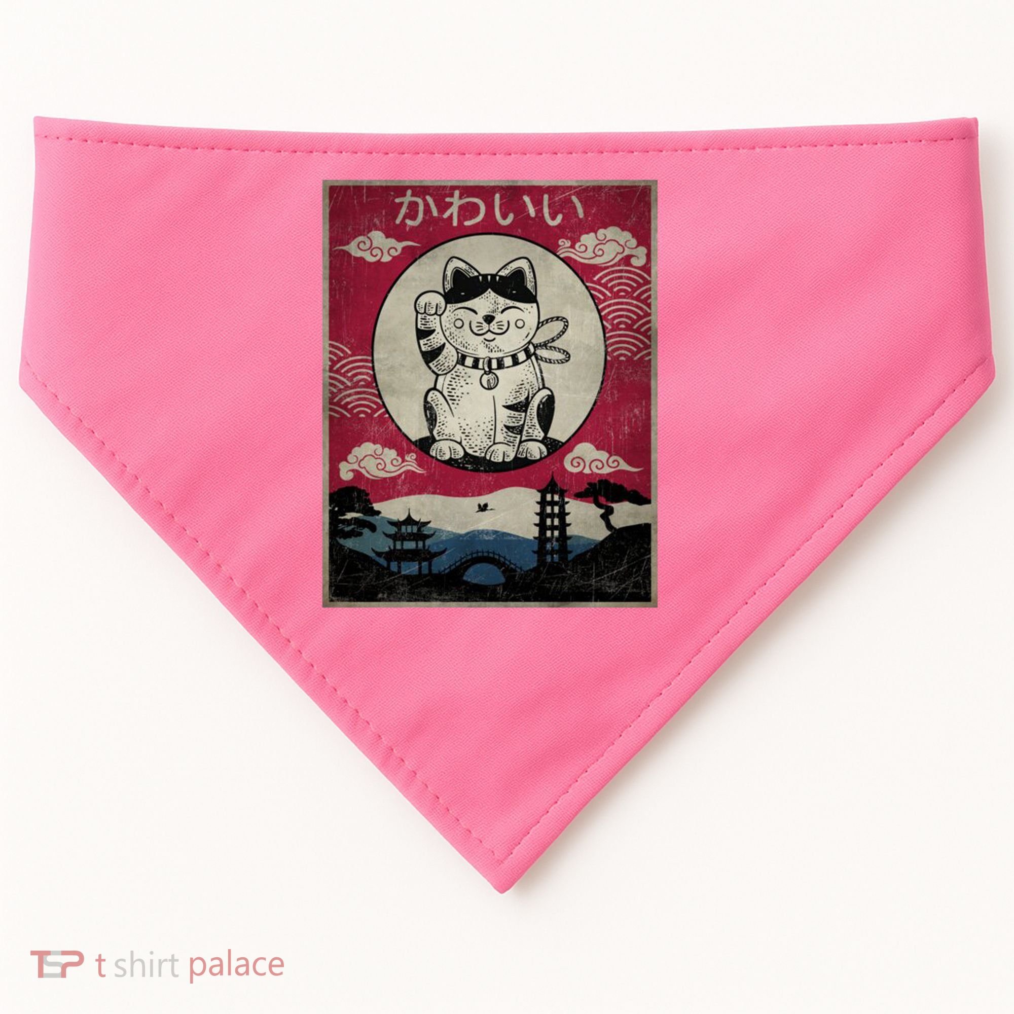 Kawaii Cat Japanese USA-Made Doggie Bandana