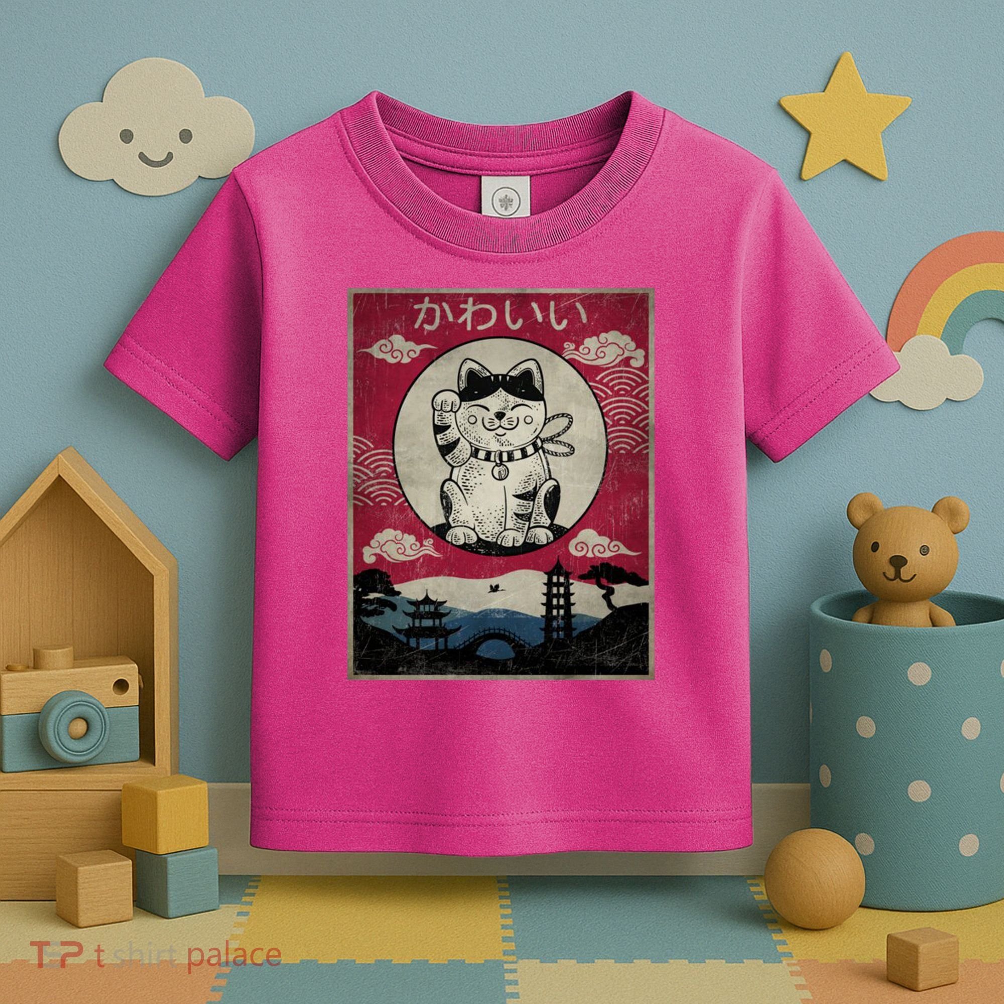 Kawaii Cat Japanese Toddler T-Shirt