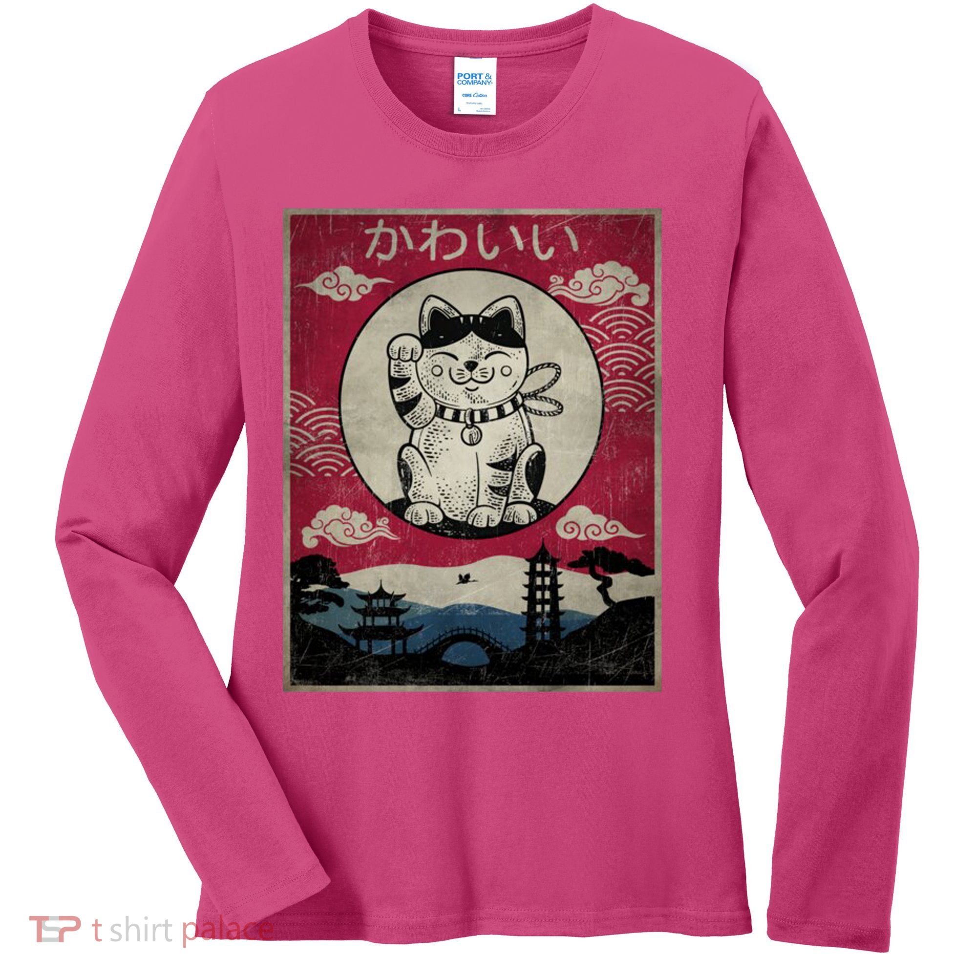 Kawaii Cat Japanese Women's Long Sleeve Shirt