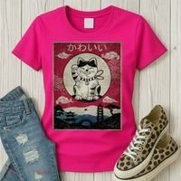 Kawaii Cat Japanese Women's T-Shirt thumb 3