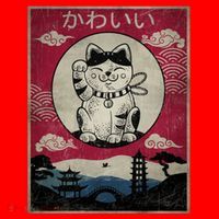 Kawaii Cat Japanese Santa Hat thumb 1