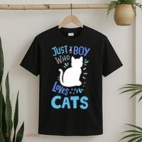 Kids Cat Just A Boy Who Loves Cats Gift For Cat Lovers TShirt T-Shirt thumb 2