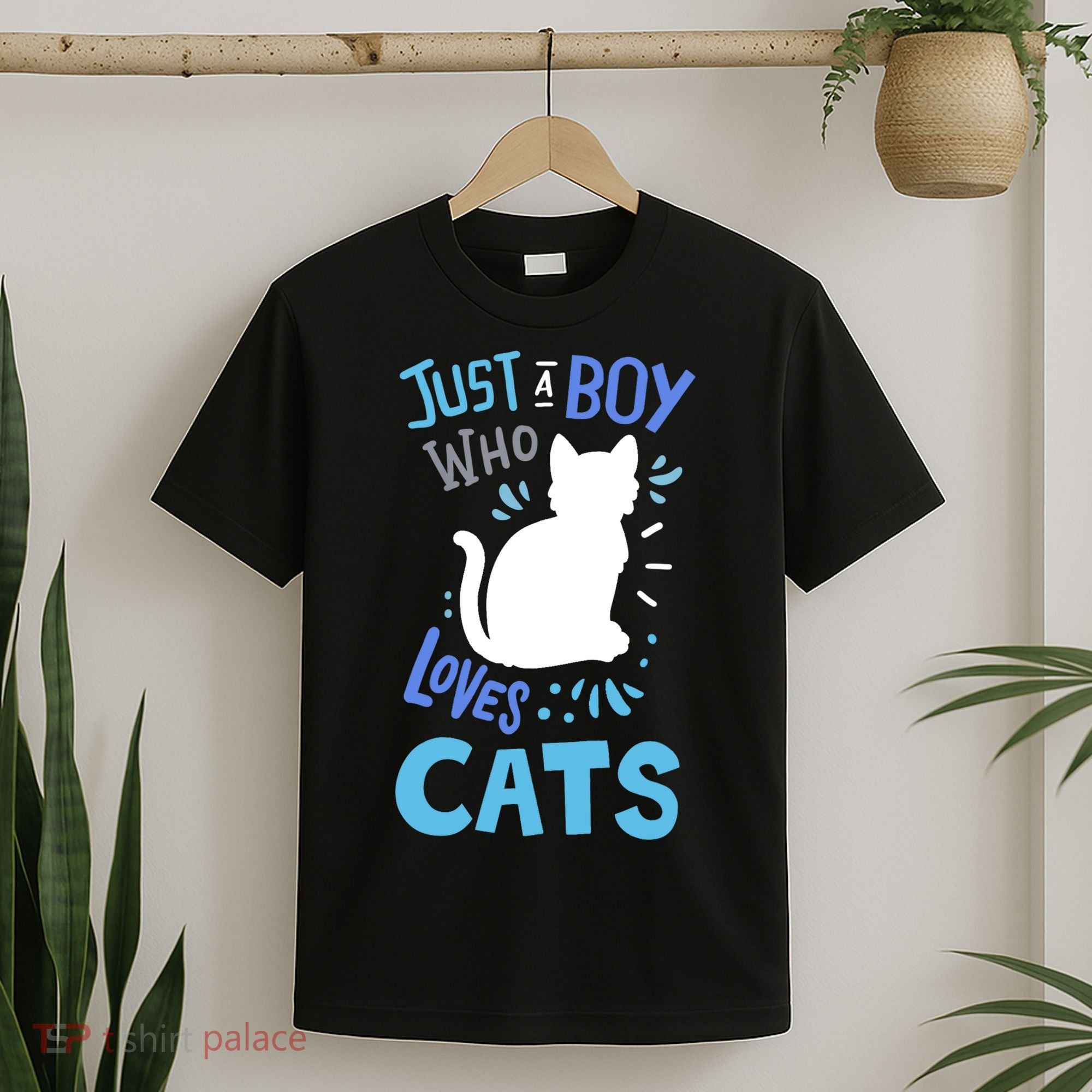 Kids Cat Just A Boy Who Loves Cats Gift For Cat Lovers TShirt T-Shirt