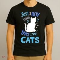Kids Cat Just A Boy Who Loves Cats Gift For Cat Lovers TShirt T-Shirt thumb 3