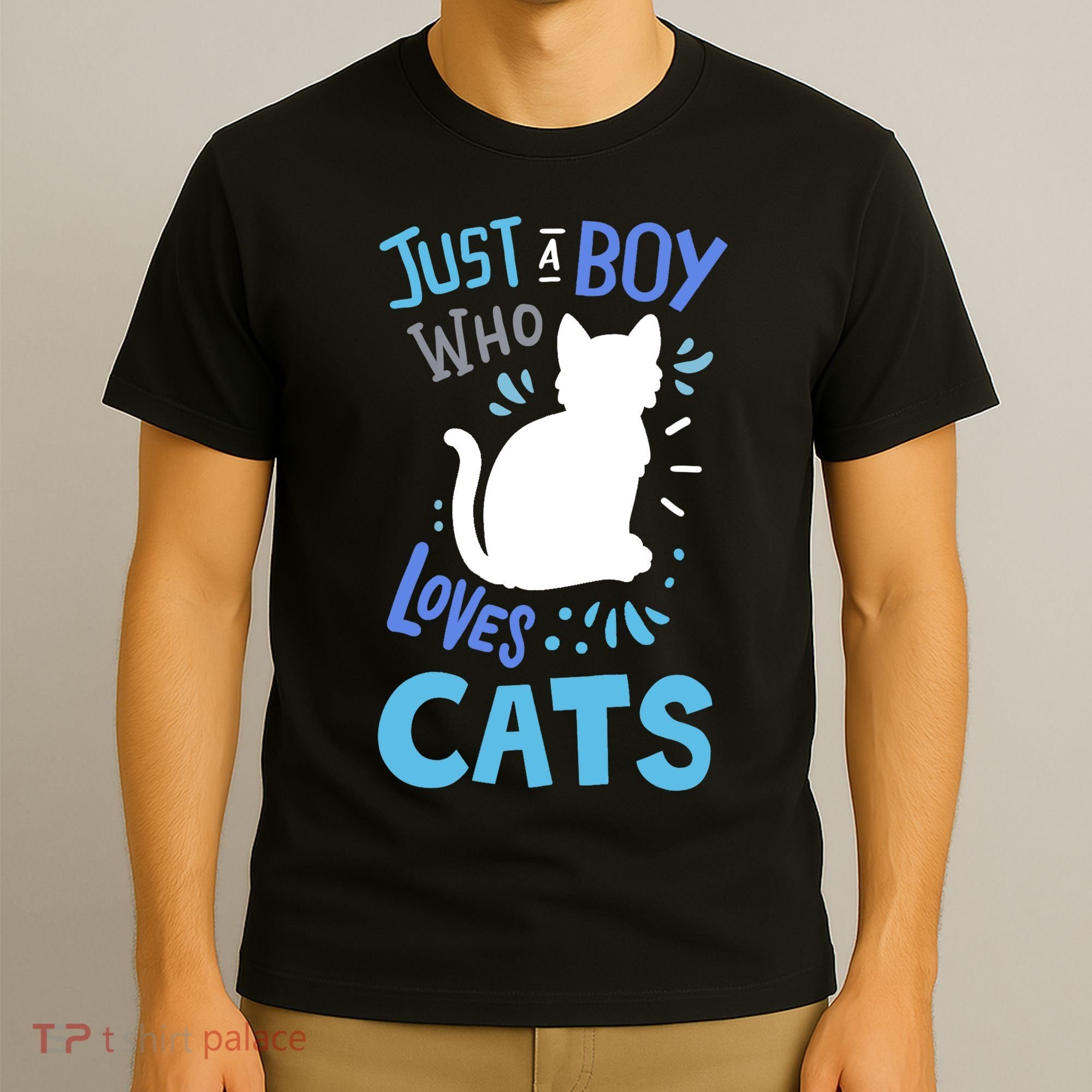 Kids Cat Just A Boy Who Loves Cats Gift For Cat Lovers TShirt T-Shirt