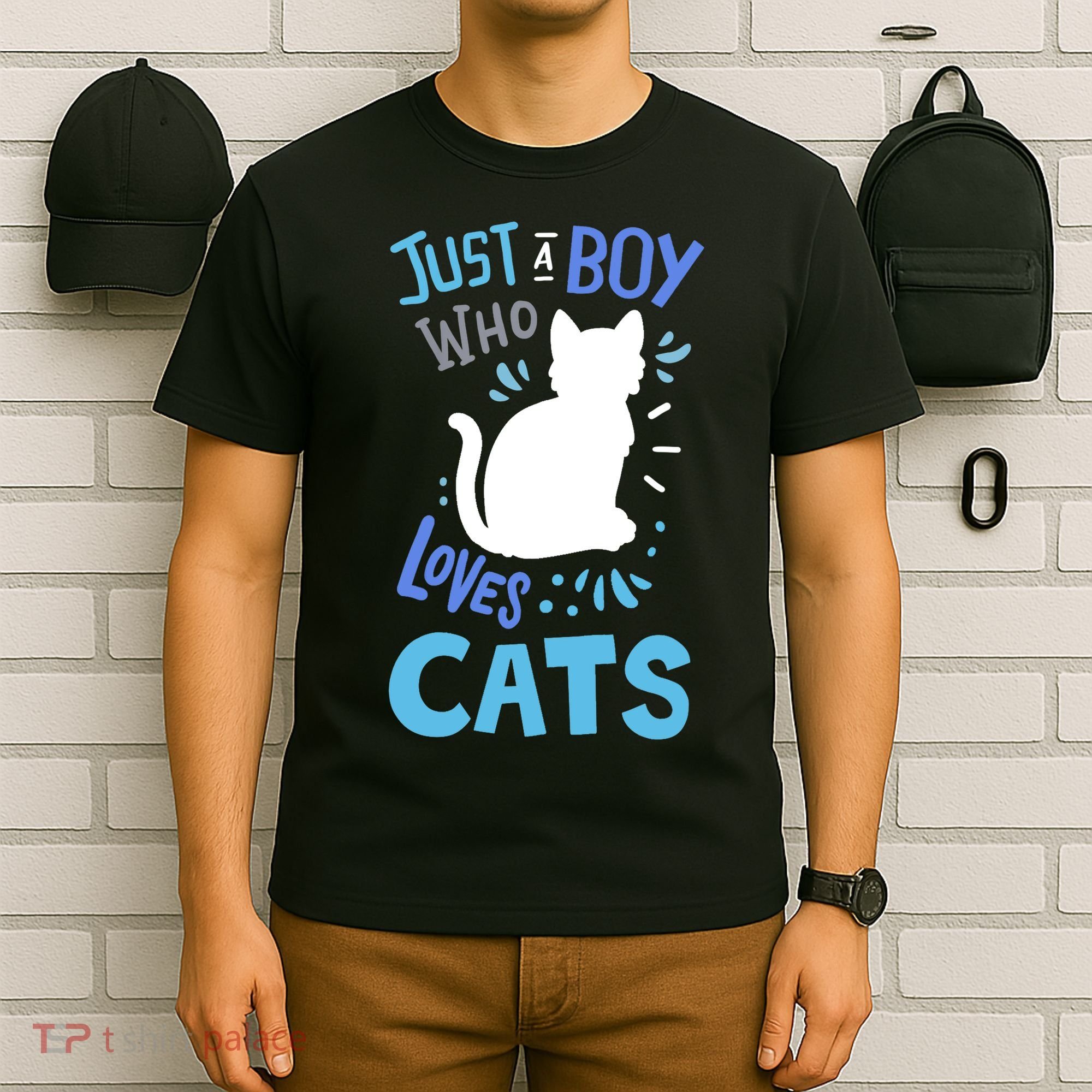 Kids Cat Just A Boy Who Loves Cats Gift For Cat Lovers TShirt T-Shirt
