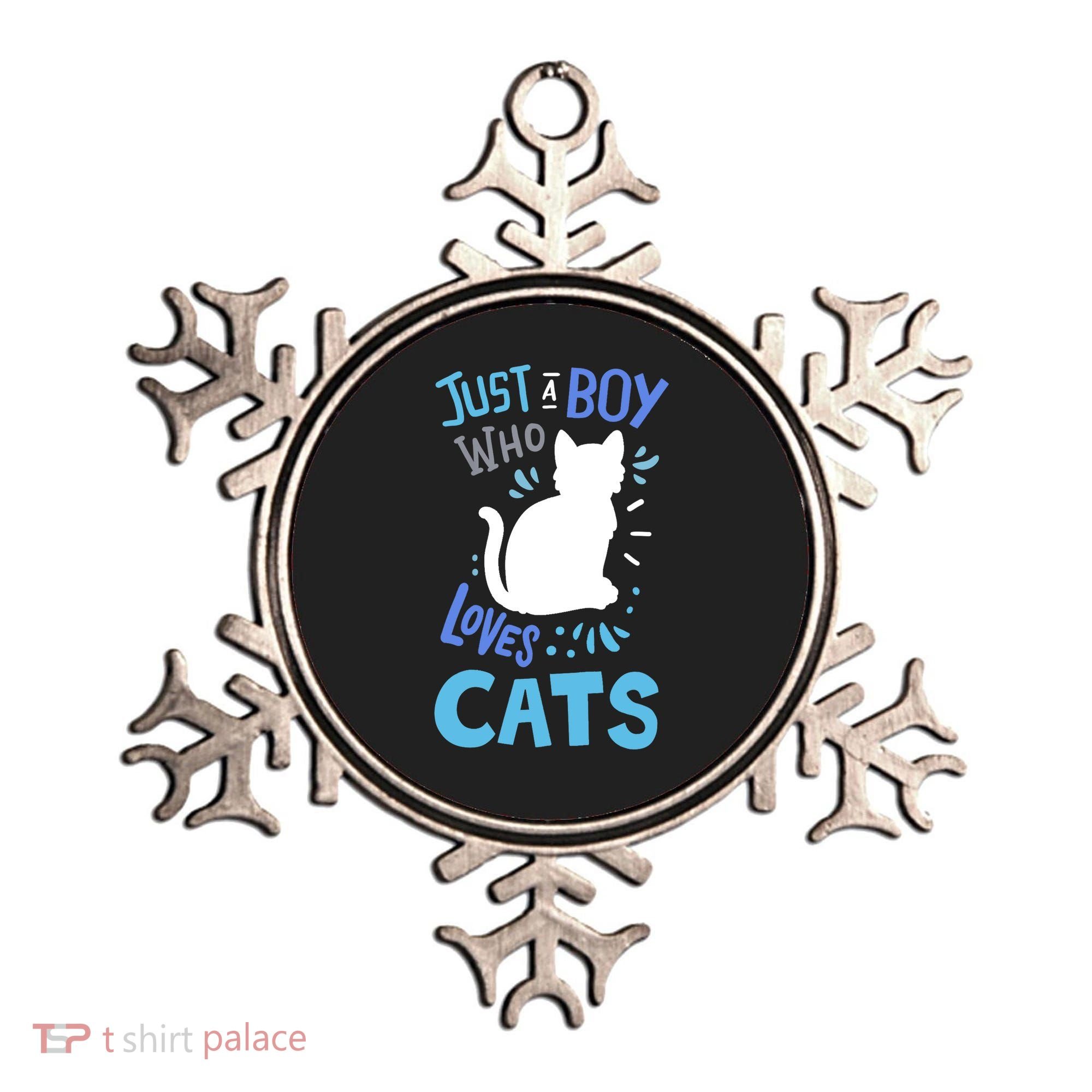 Kids Cat Just A Boy Who Loves Cats Gift For Cat Lovers TShirt Ornament