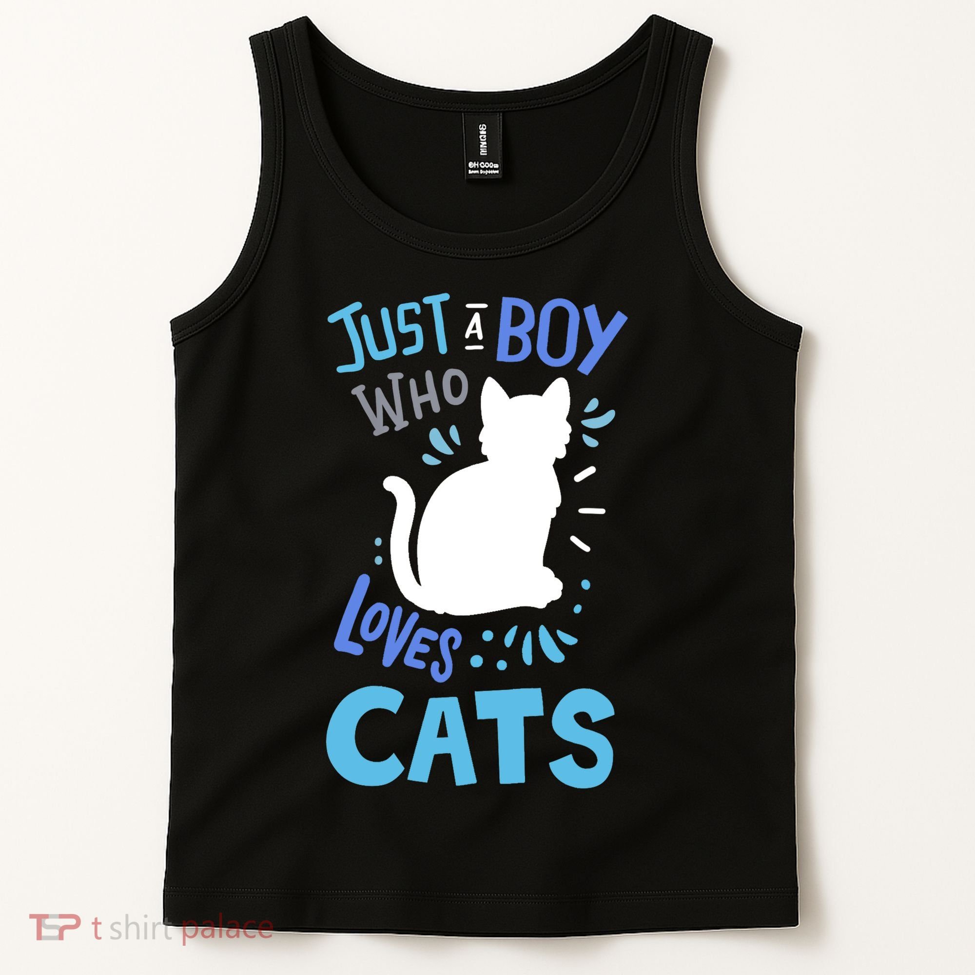 Kids Cat Just A Boy Who Loves Cats Gift For Cat Lovers TShirt Tank Top