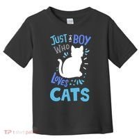 Kids Cat Just A Boy Who Loves Cats Gift For Cat Lovers TShirt Toddler T-Shirt thumb 0