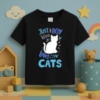 Kids Cat Just A Boy Who Loves Cats Gift For Cat Lovers TShirt Toddler T-Shirt thumb 3