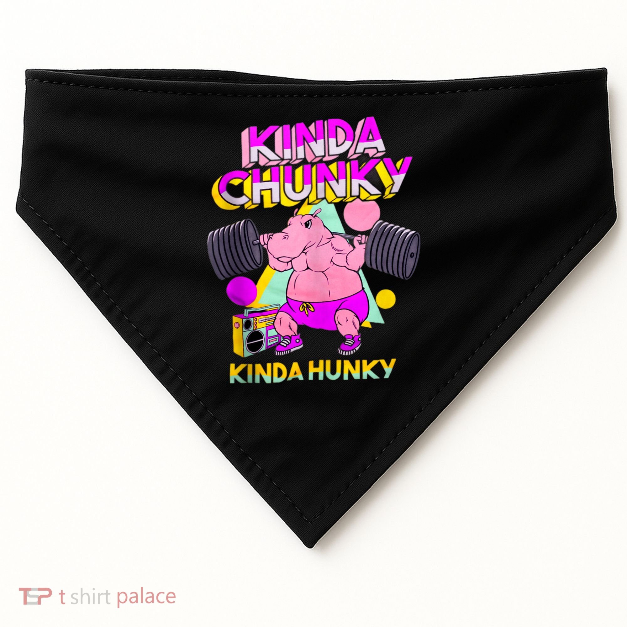 Kinda Chunky Kinda Hunky, Bodybuilding Gym USA-Made Doggie Bandana