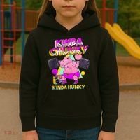 Kinda Chunky Kinda Hunky, Bodybuilding Gym Kids Hoodie thumb 3