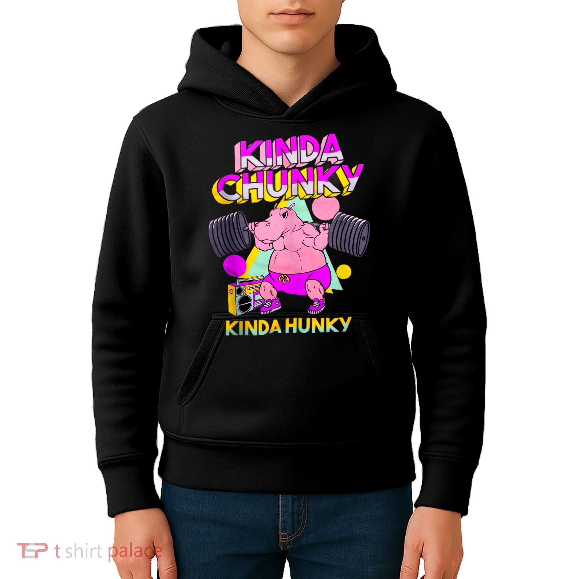 Kinda Chunky Kinda Hunky, Bodybuilding Gym Kids Hoodie