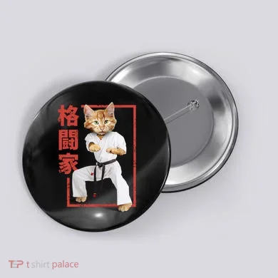 Karate Cat Button