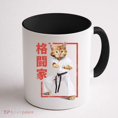 Karate Cat Coffee Mug back