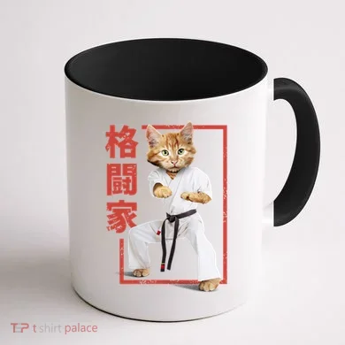 Karate Cat Coffee Mug back