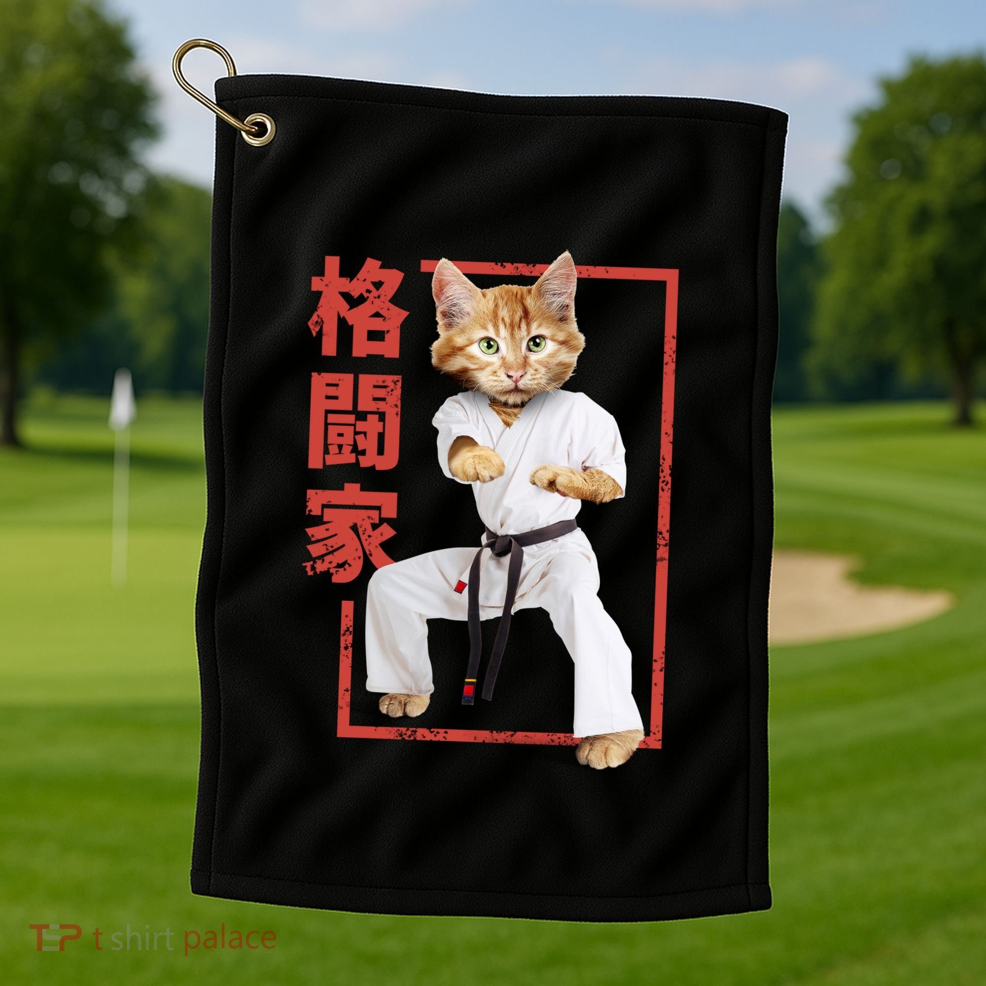 Karate Cat Golf Towel