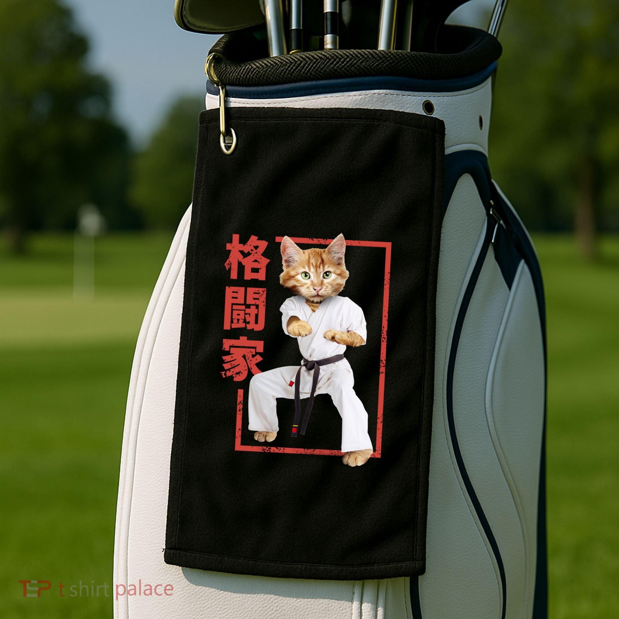 Karate Cat Golf Towel