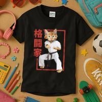 Karate Cat Kids T-Shirt thumb 3