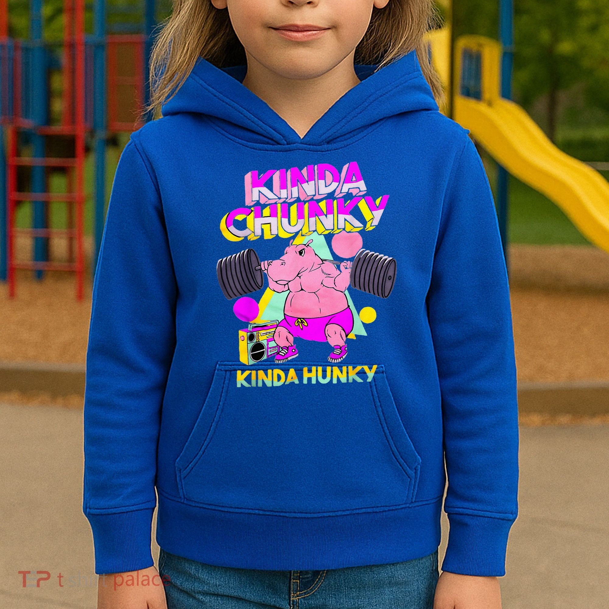 Kinda Chunky Kinda Hunky And Body Building Gym Kids Hoodie
