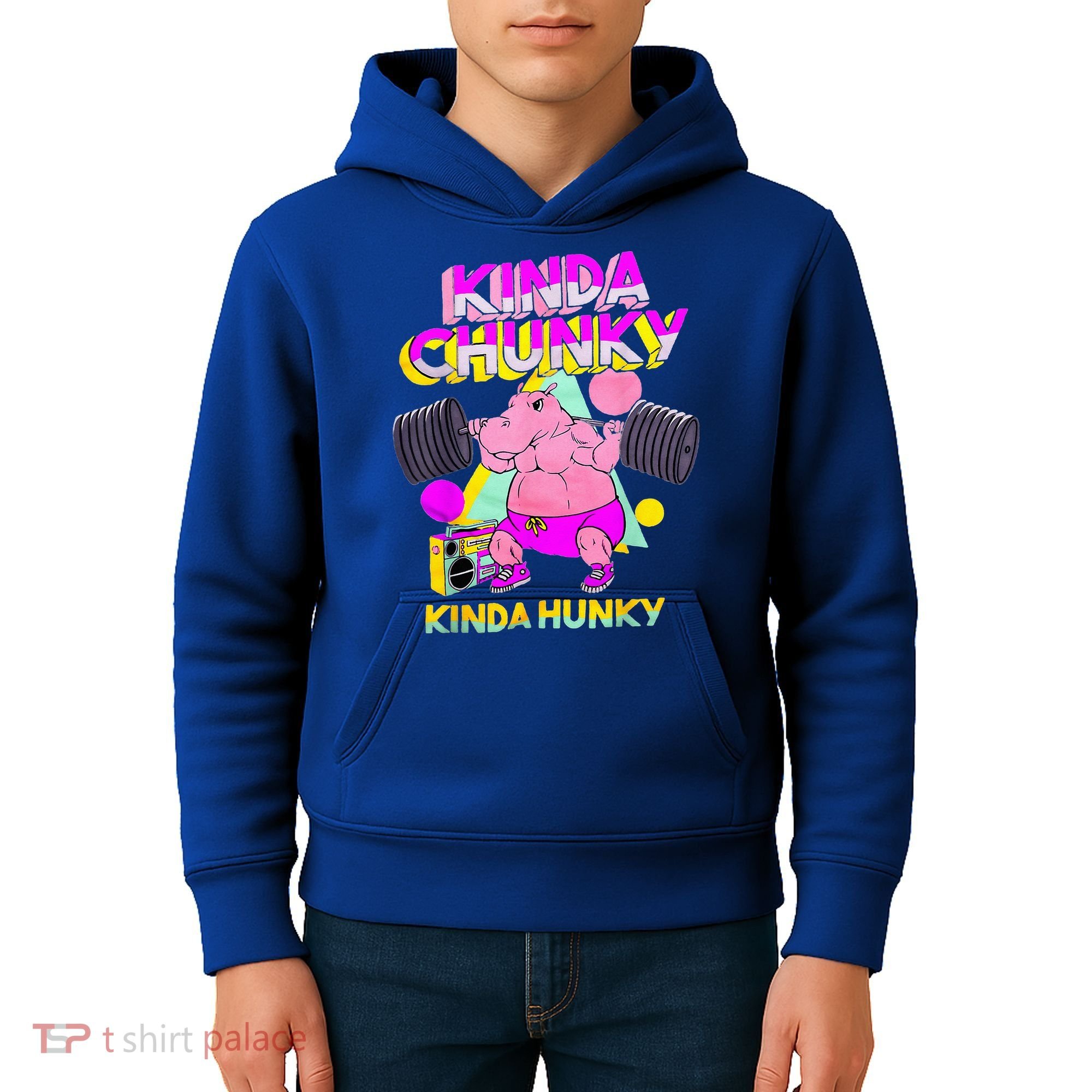 Kinda Chunky Kinda Hunky And Body Building Gym Kids Hoodie