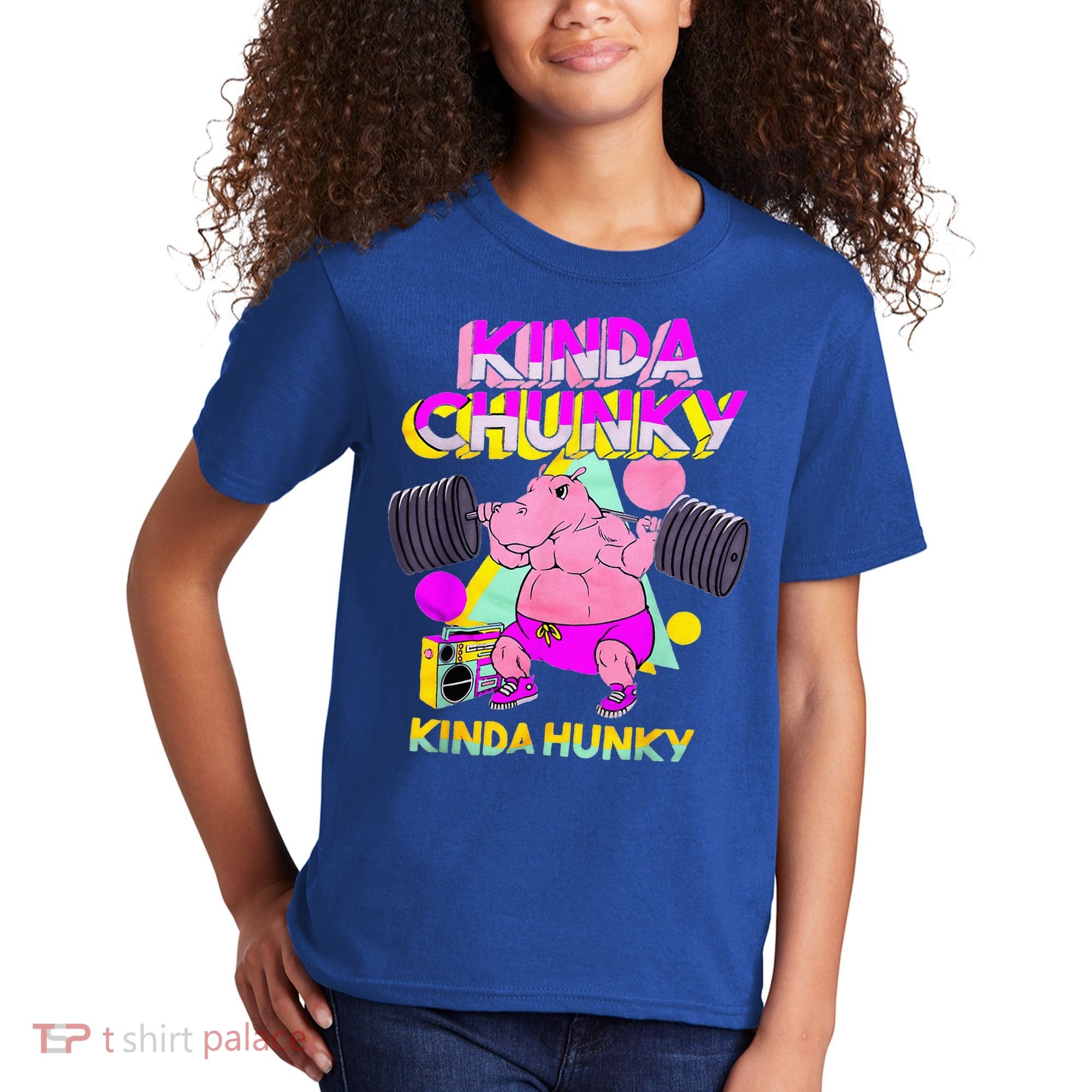 Kinda Chunky Kinda Hunky And Body Building Gym Kids T-Shirt
