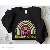 Kinder Crew Kindergarten Teacher Rainbow Heart Sweatshirt thumb 2