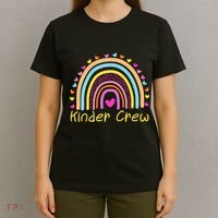 Kinder Crew Kindergarten Teacher Rainbow Heart T-Shirt thumb 4