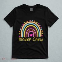 Kinder Crew Kindergarten Teacher Rainbow Heart T-Shirt thumb 5